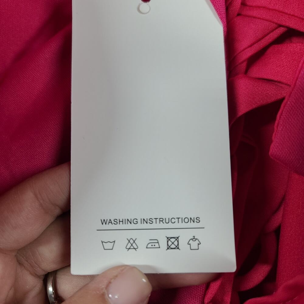 Pink off shoulder ruffle maxi dress Mother of the bride Valentine's dress Sz 16 - Picture 11 of 13